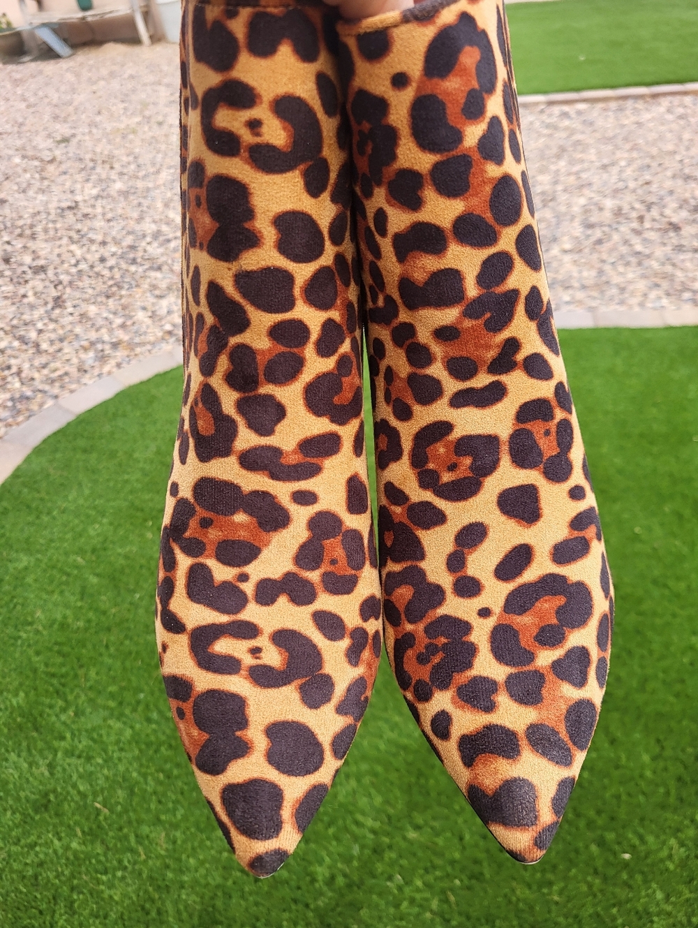 Coutgo Leopard Print Women's Kitten Heel Pointed Toe Booties- 9.5 - Picture 9 of 16